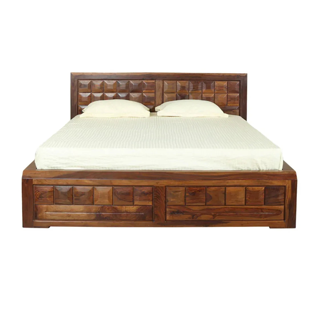 Woodrow Sheesham Wood (Rosewood) bed with storage in Honey Colour - HomeTown