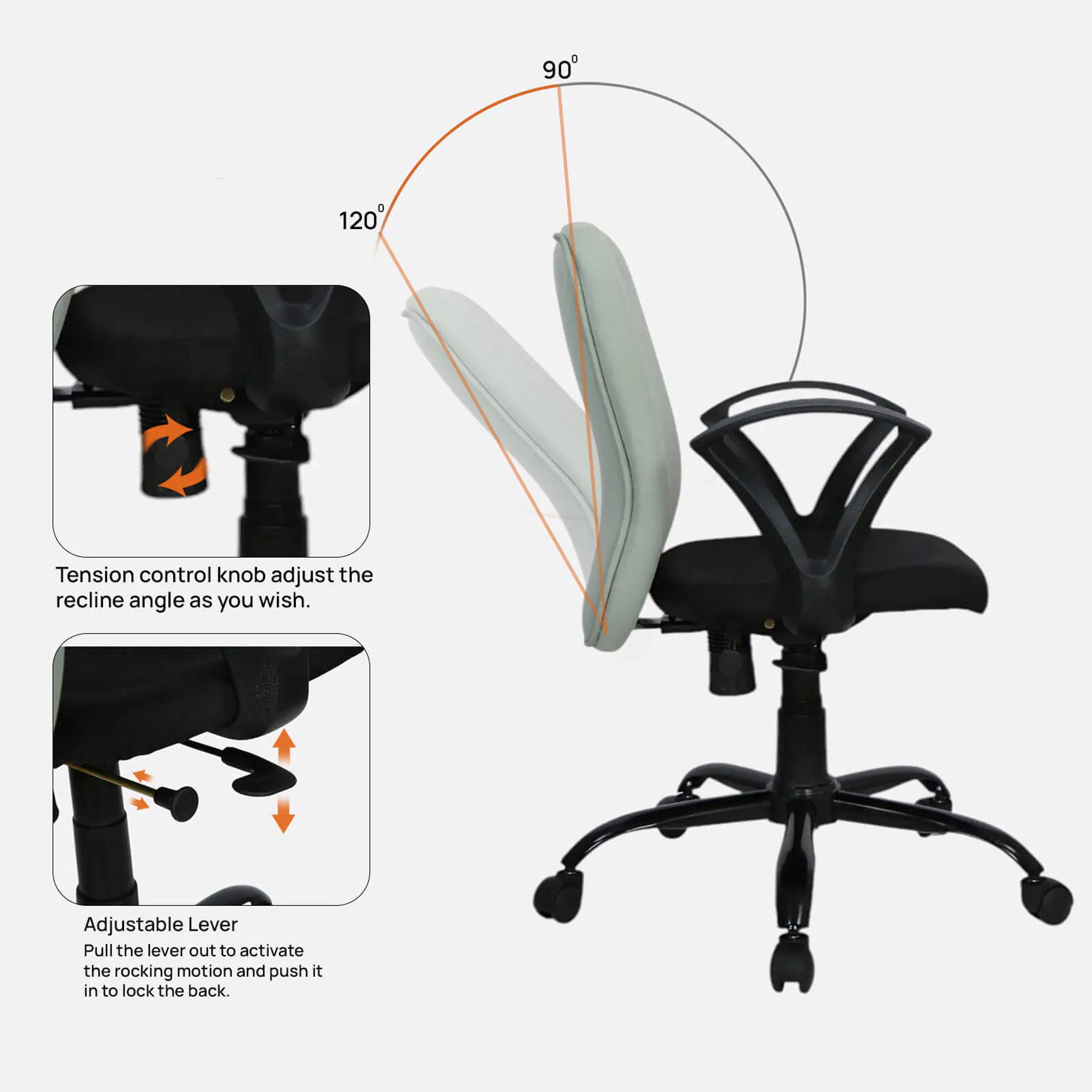 Ergoflex Office Chair Grey & Black