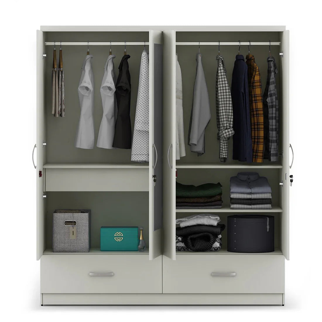 Utsav Four Door Wardrobe with Mirror - HomeTown