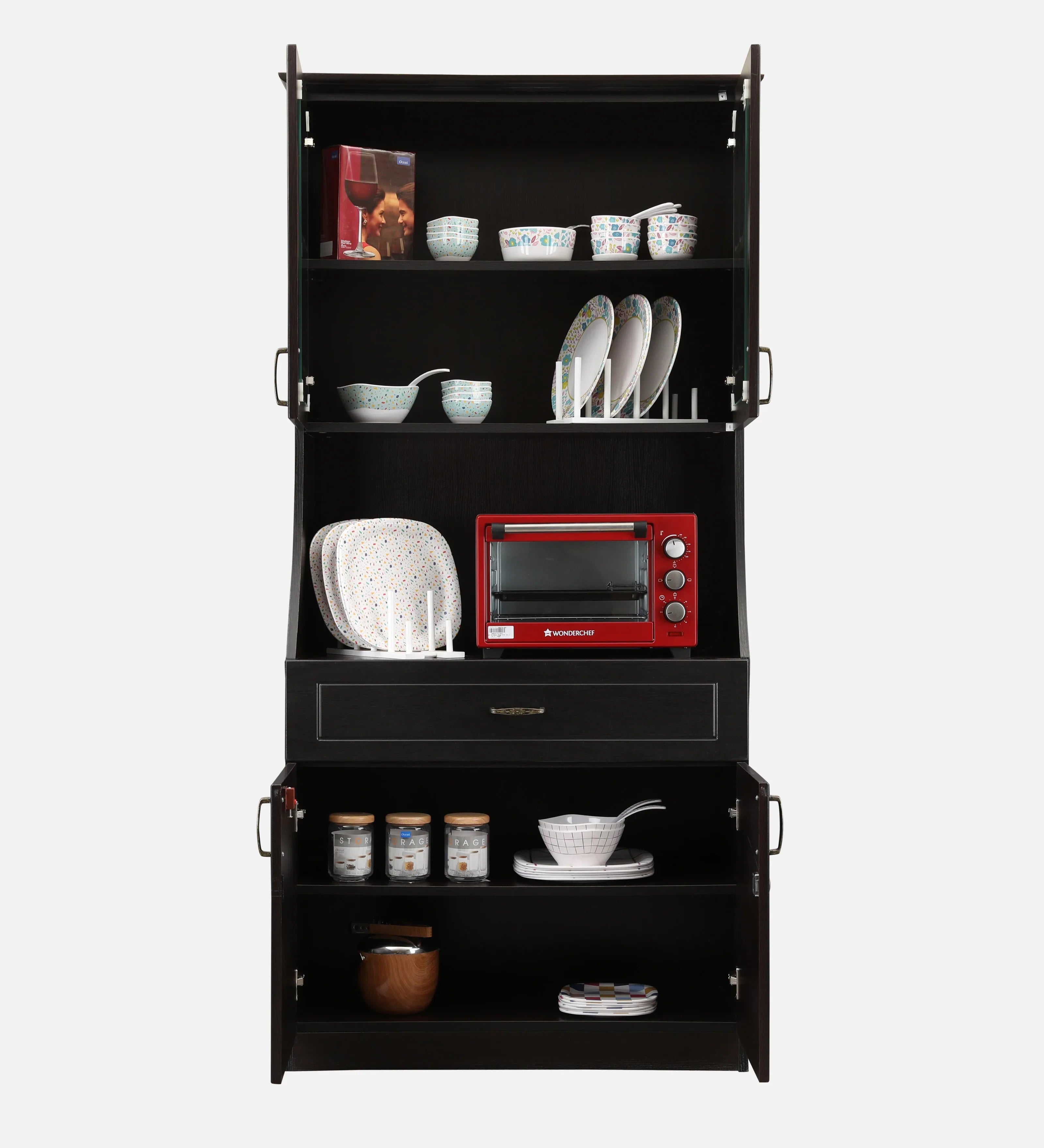 Mandarin Crockery Unit in Wenge Colour - HomeTown