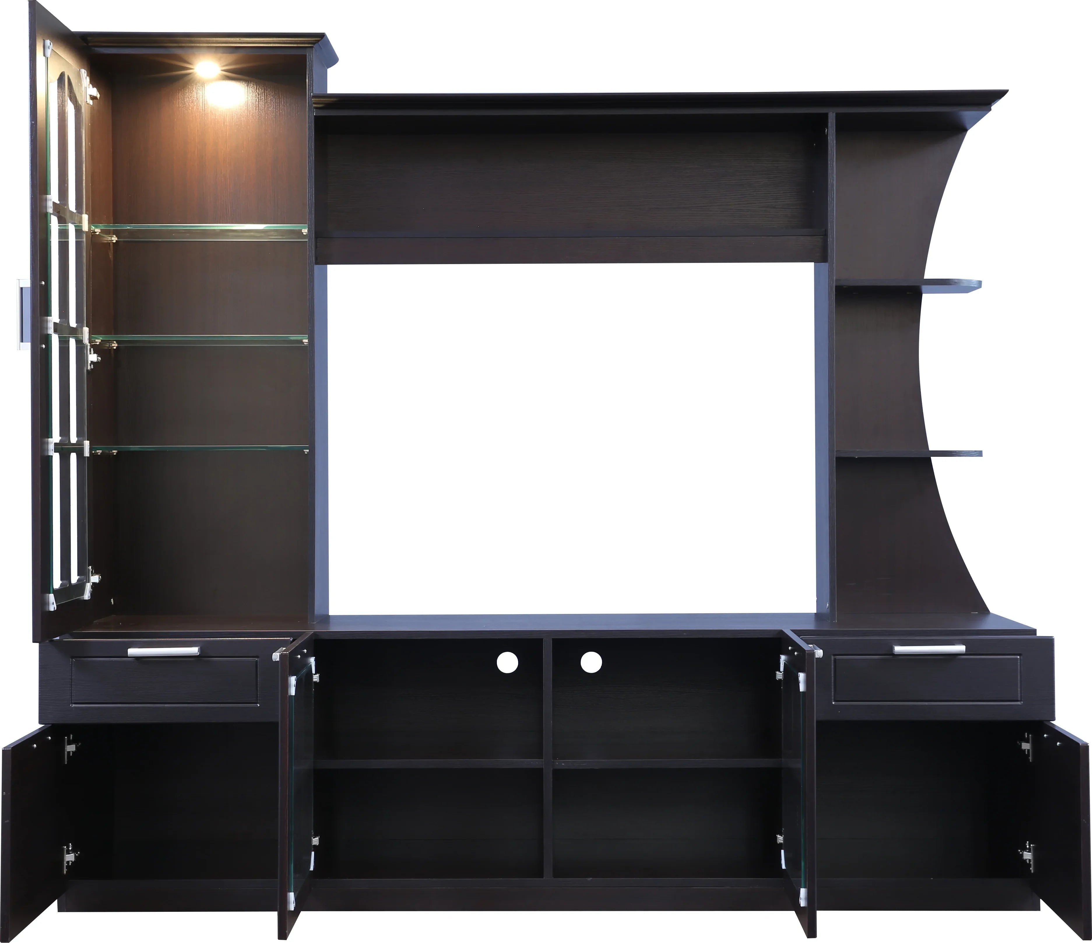 Mandrin Engineered Wood Wall Unit in Wenge Colour - HomeTown