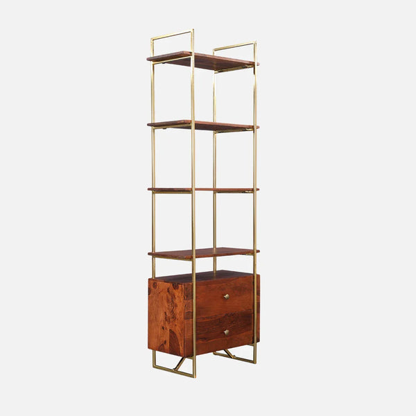 Alviya Book Shelves in Natural & Gold Colour dimensions