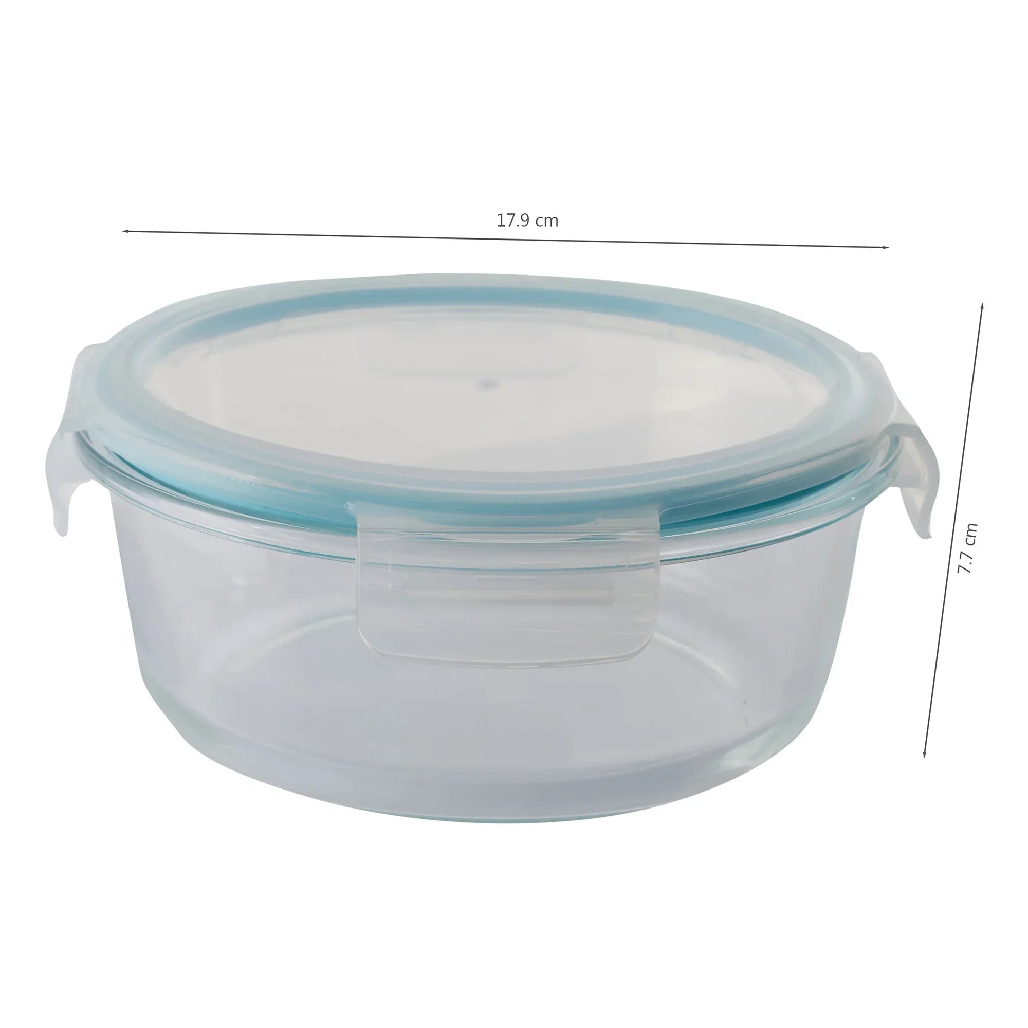 Robust Glass Round Container with PP Lid 950ML in Transparent Colour - HomeTown