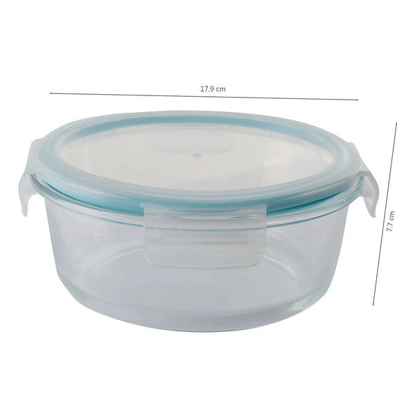 Robust Glass Round Container with PP Lid 950ML in Transparent Colour dimensions