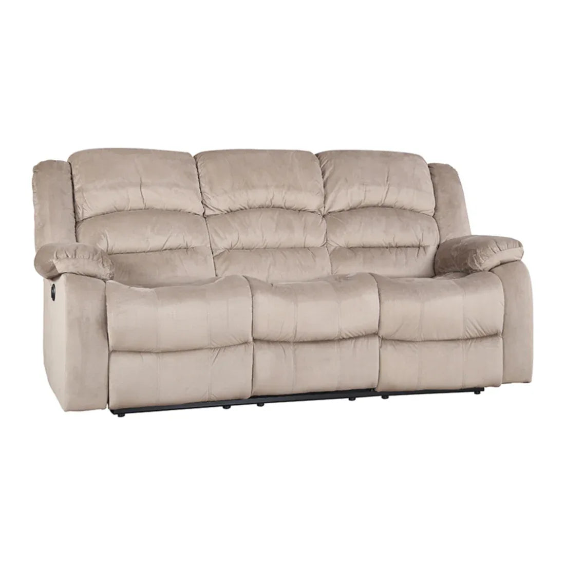 Bradford Fabric Three Seater Recliner in Beige Colour - HomeTown