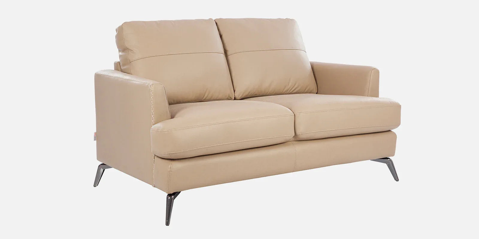 Soren Half Leather Two Seater Sofa in Mushroom Colour - HomeTown