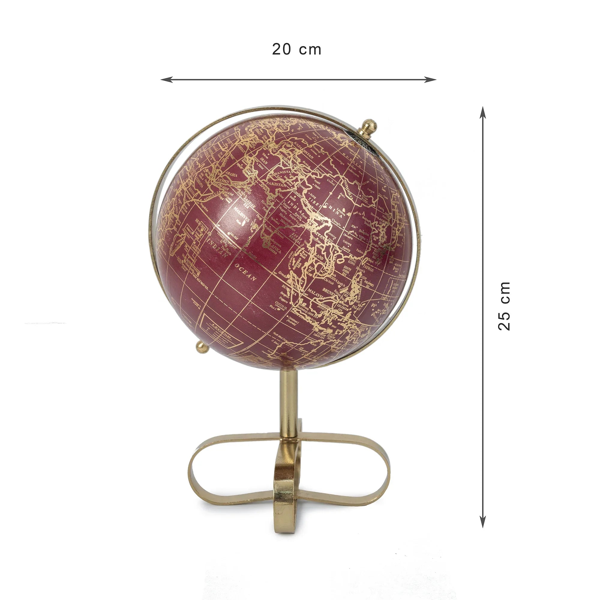 Rover Metal Globe 6 Inch in Gold Colour - HomeTown