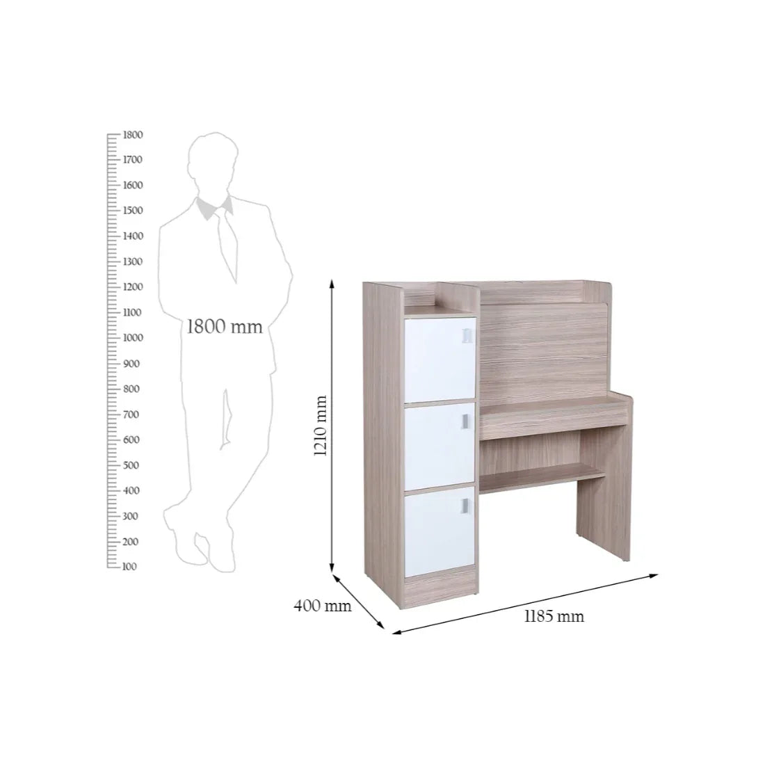 Ace Engineered Wood Study Table in White Colour - HomeTown