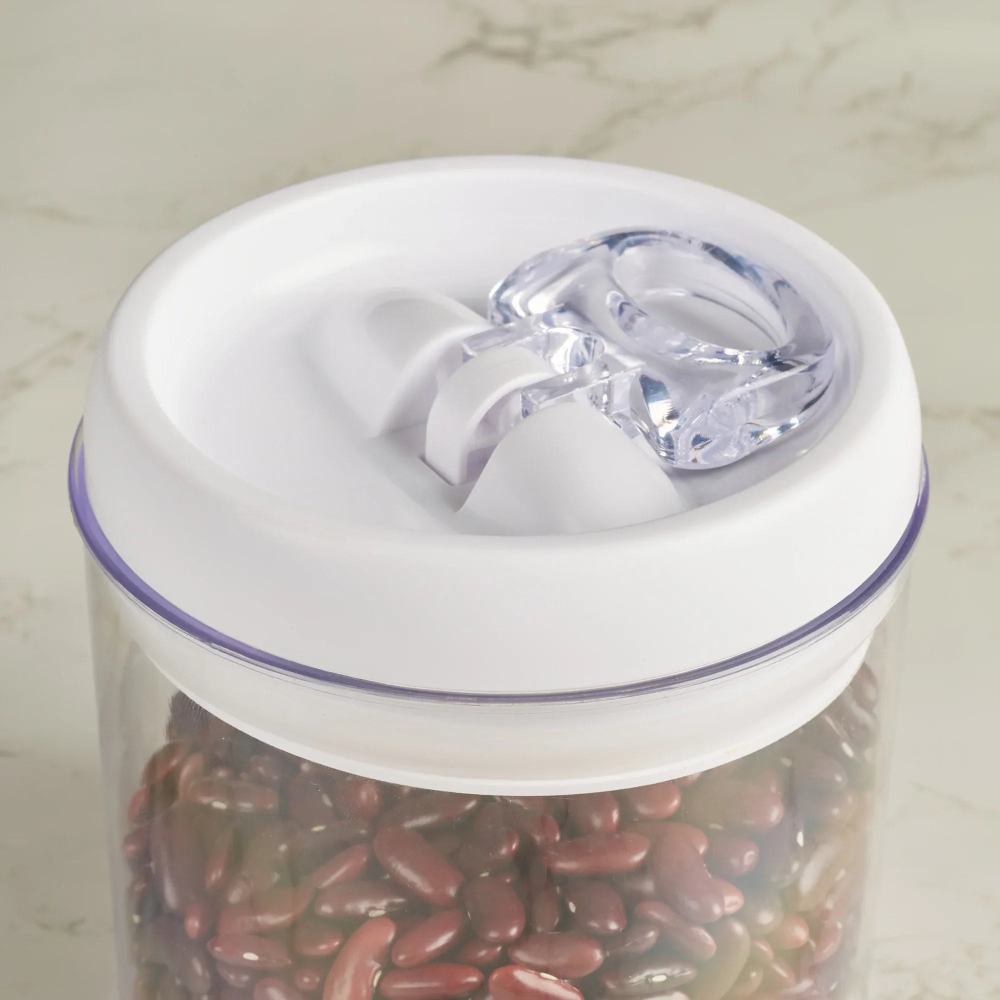 Robusto BPA Free Easy Lock Round Container 1000ml in Transparent & White Colour - HomeTown