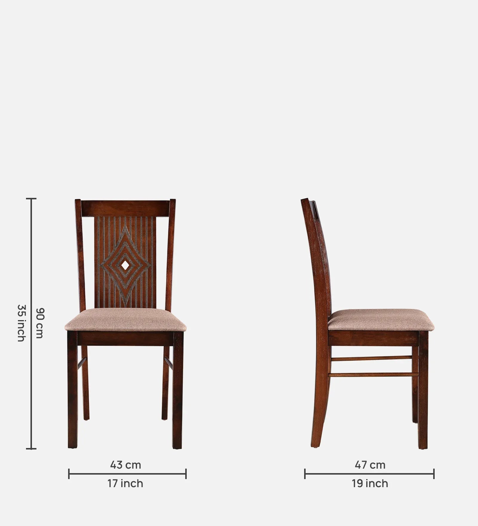 Aravali Rubberwood Six Seater Dining Set With Bench in Antique Cherry Colour - HomeTown