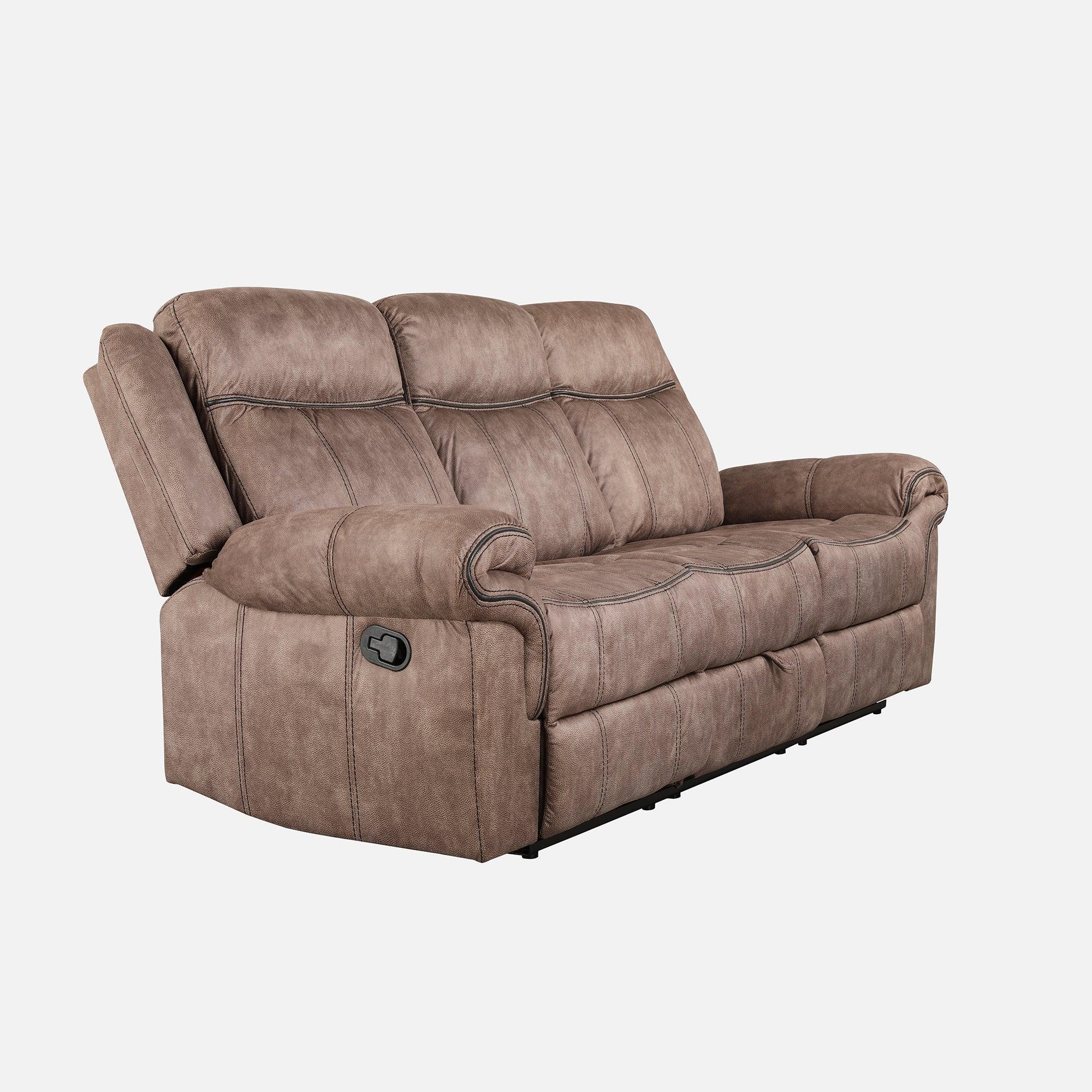 Enfield Fabric 3 Seater Recliner in Grey Colour - HomeTown