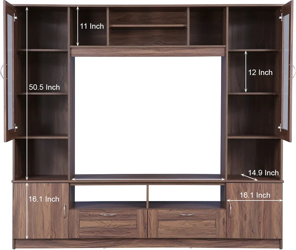 Missouri Engineered Wood Wall Unit in Light Walnut Colour - HomeTown