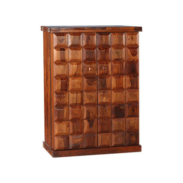 Woodrow Sheesham Wood(Rosewood) Bar Cabinet in HONEY Colour dimensions