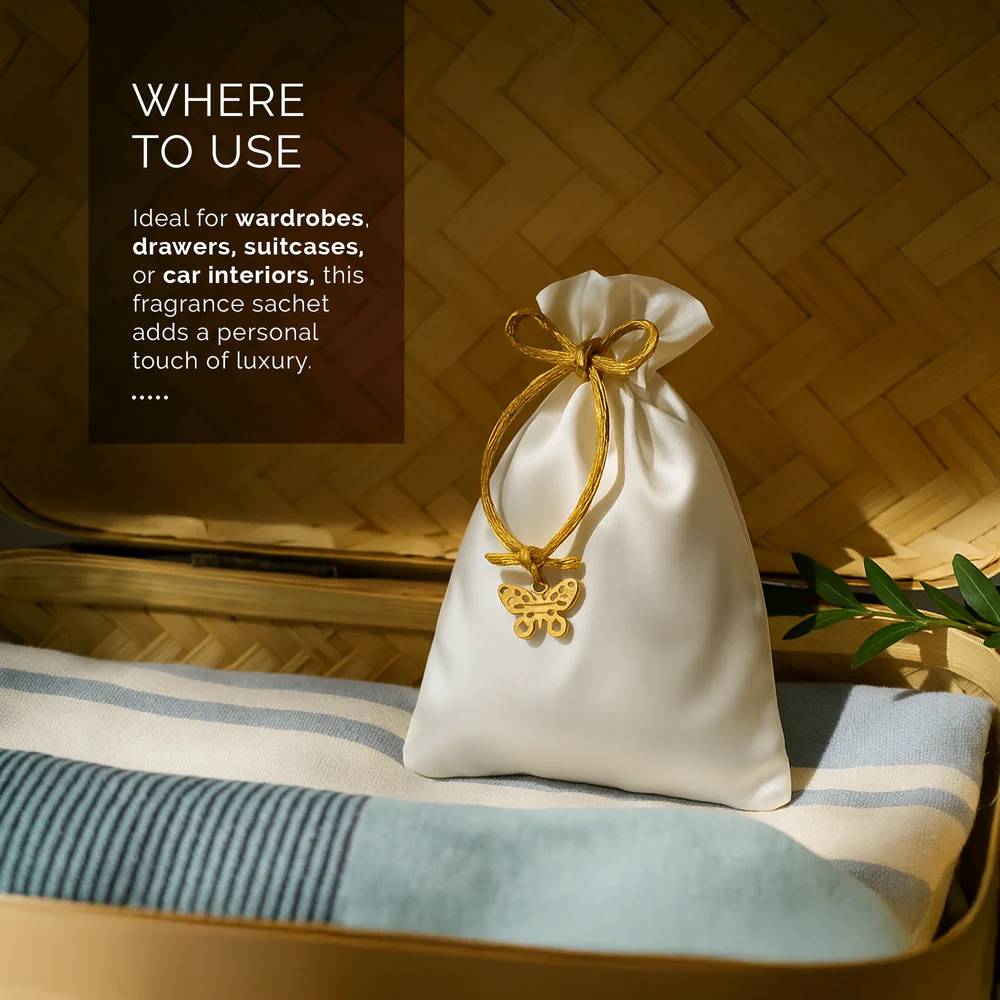 Iris Celeste Fragrance Pouch in Warm Musk Colour - Home Fragrance Sachet