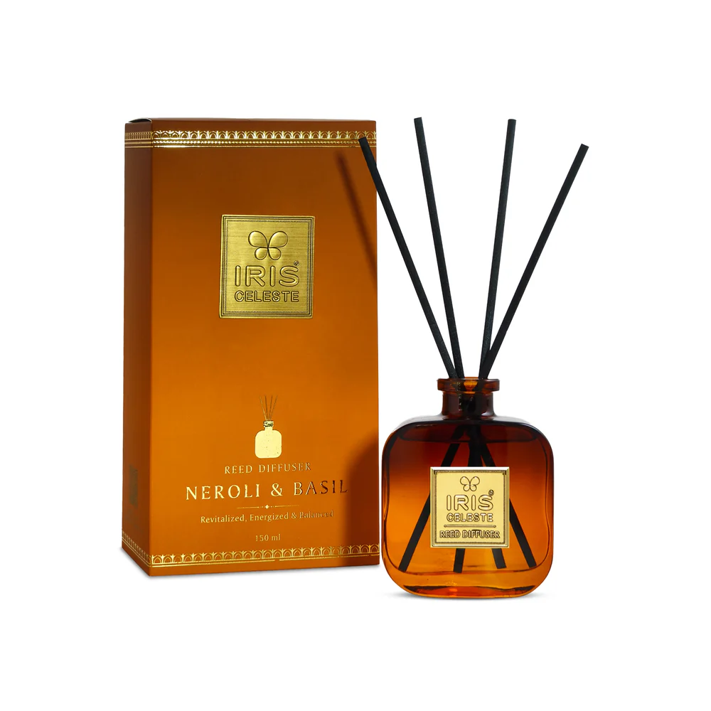 Iris Celeste Reed Diffuser Set in Navy Blue - Best Essential Oil Diffuser