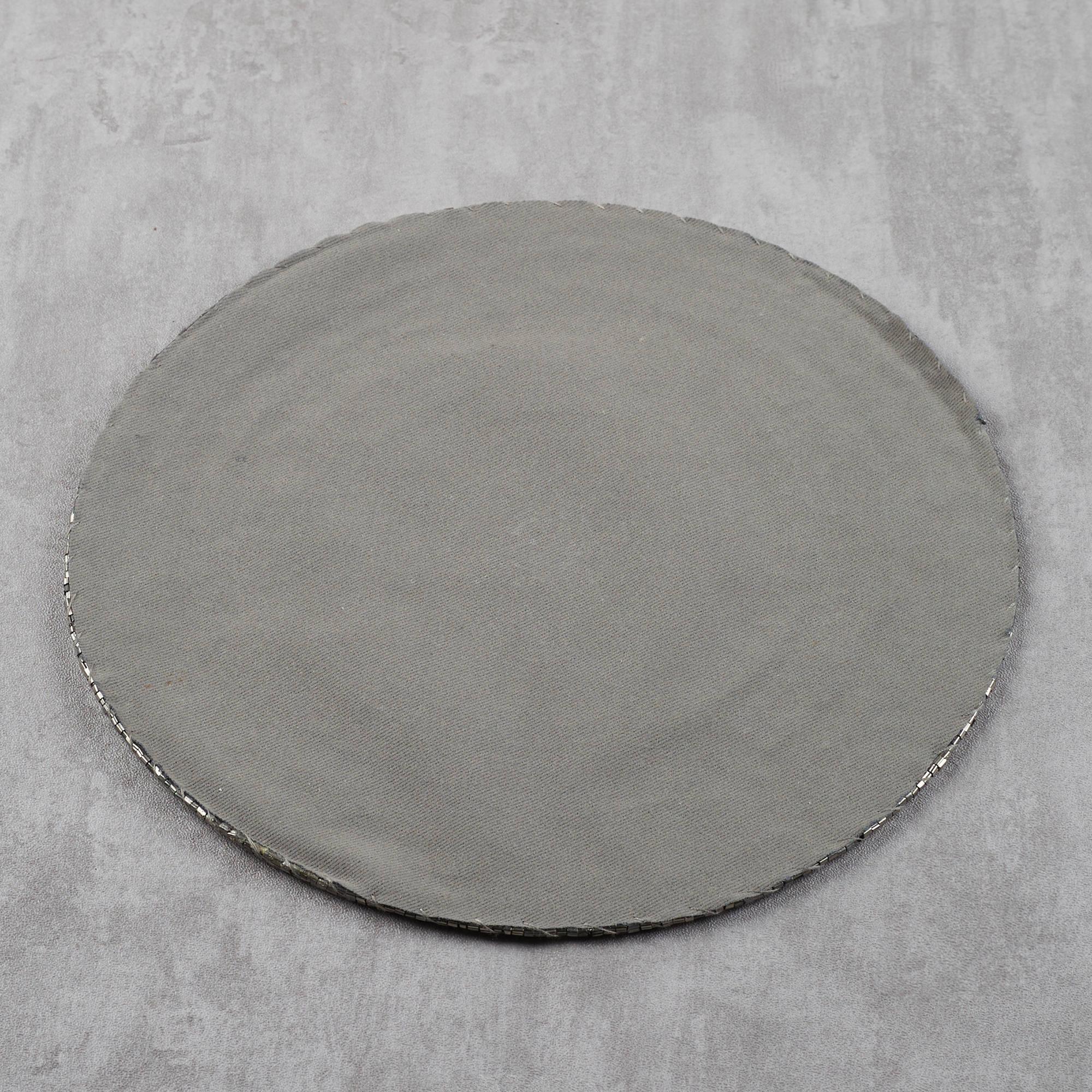 Nora Handmade Beaded Trivet Dia 22 Cm in Silver Colour - HomeTown