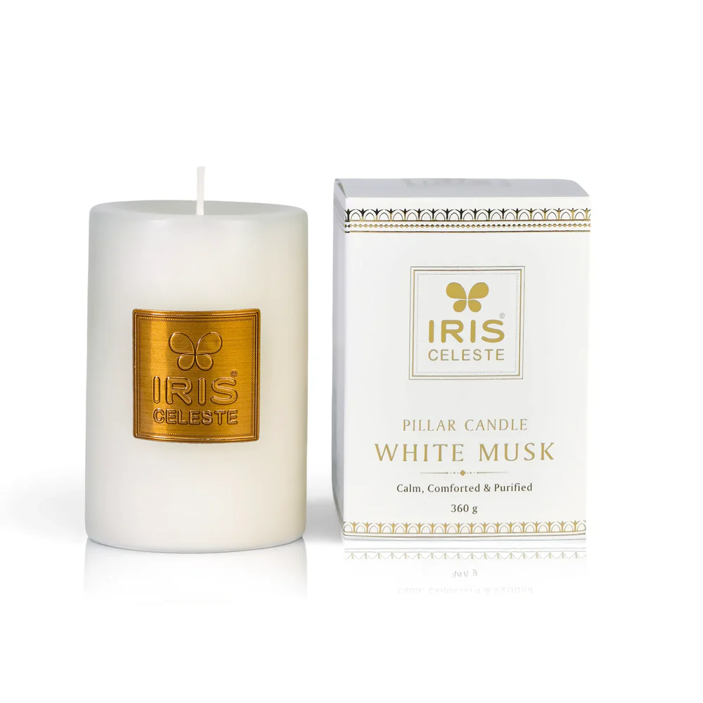 IRIS CELESTE  PILLAR CANDLE  ICAC09012WM