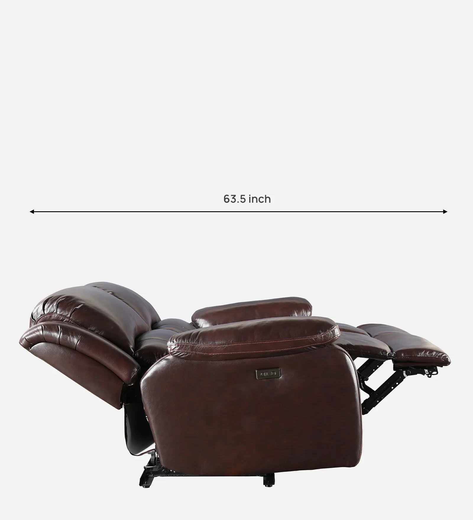 Rhine Half Leather Electric Recliner In Brown Colour - HomeTown