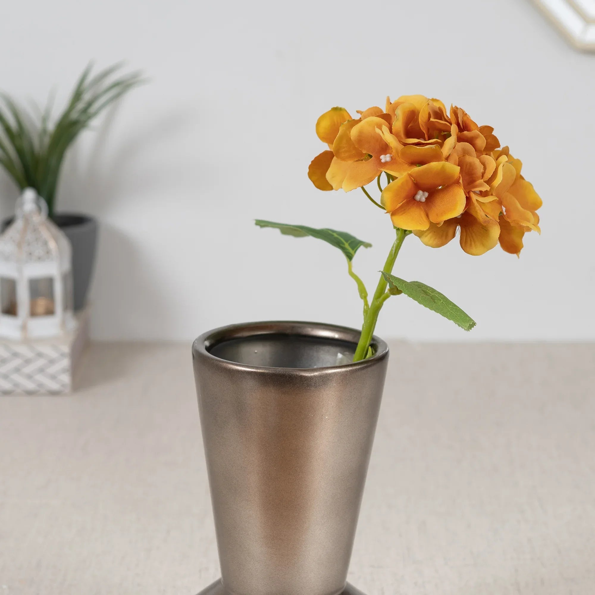 Elora Yellow Hydrangea Faux Flower 29 Cm in Yellow Colour - HomeTown