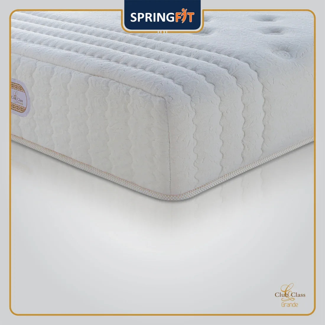 Club Class Grande Pocket Spring Queen Mattress 75x66x10 Inch in White Colour - HomeTown