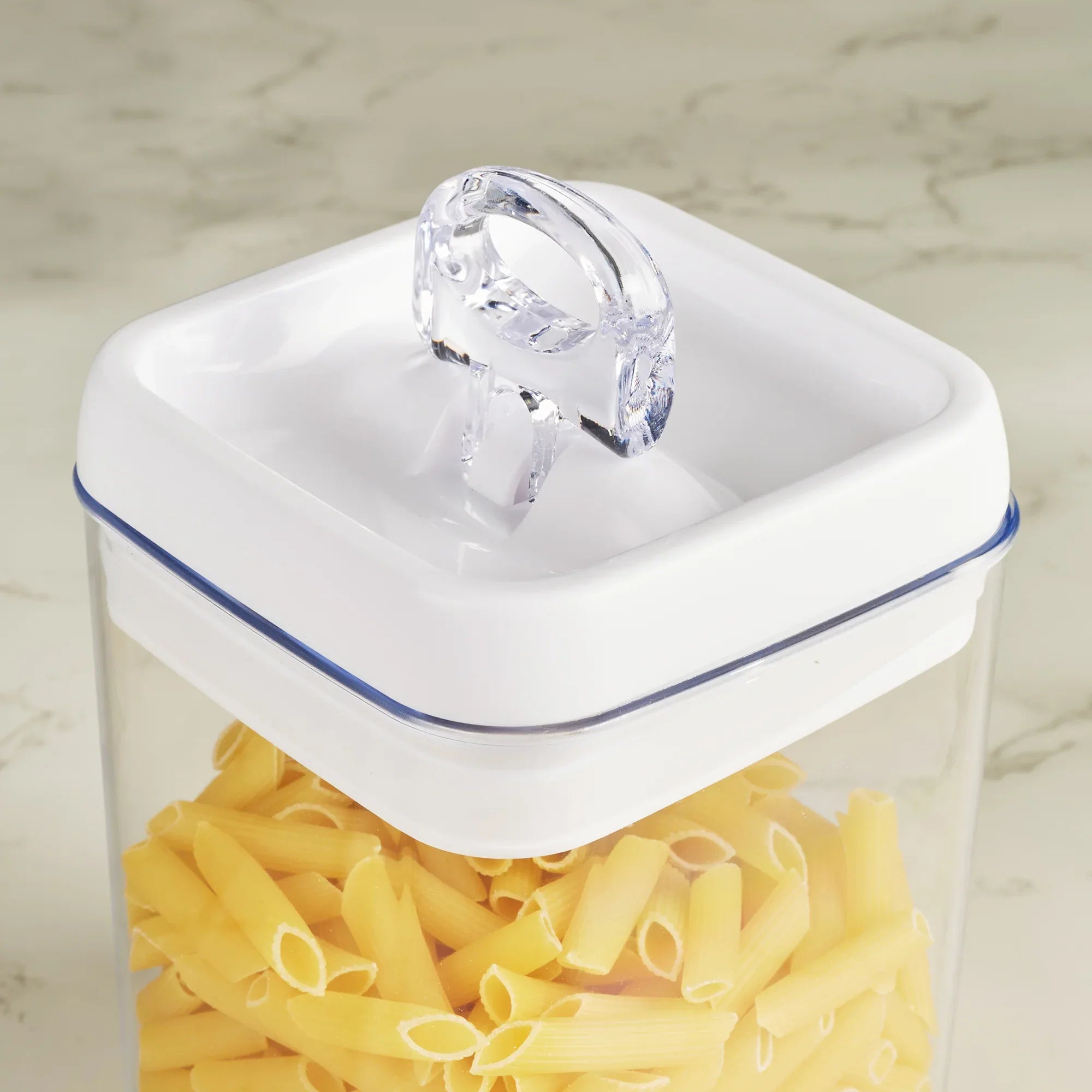 Robusto BPA Free Easy Lock Square Container 1700ml in Transparent & White Colour - HomeTown