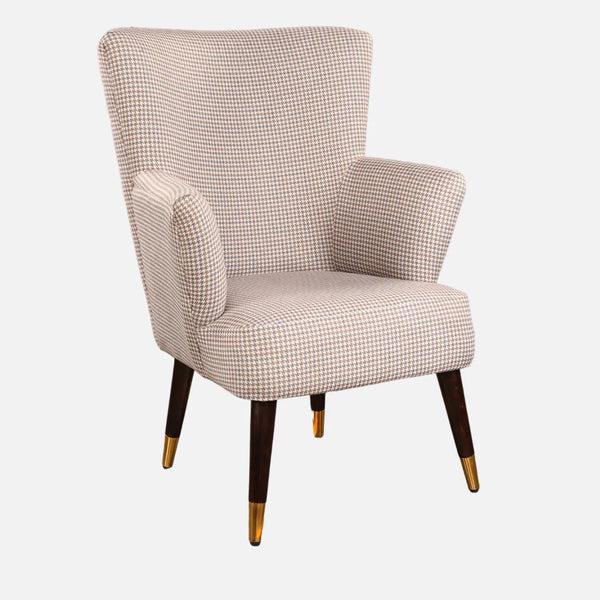 Peony Fabric Arm Chairs in Beige Colour dimensions