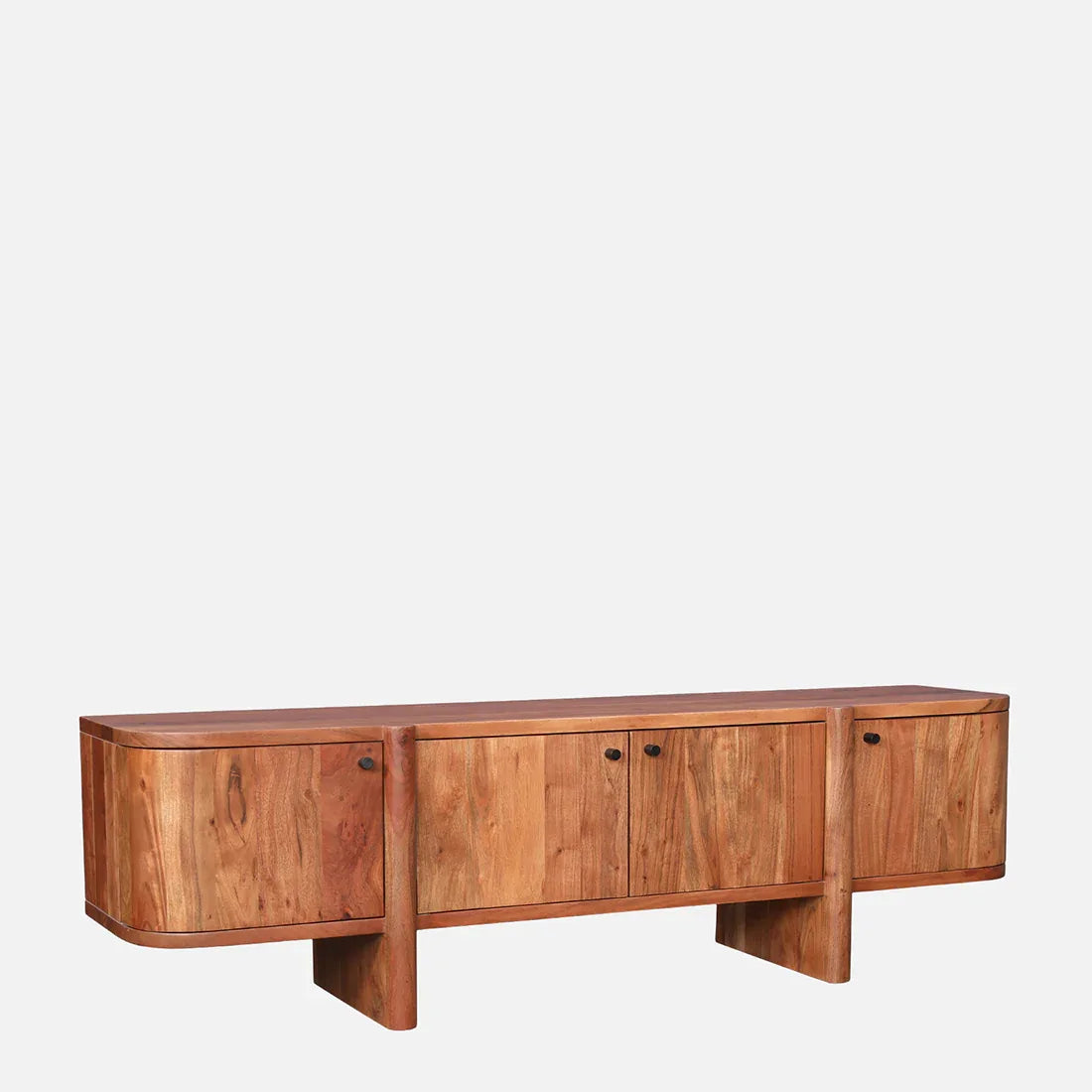 Haruki Acacia Wood Low Height Tv Unit in Teak Colour - HomeTown