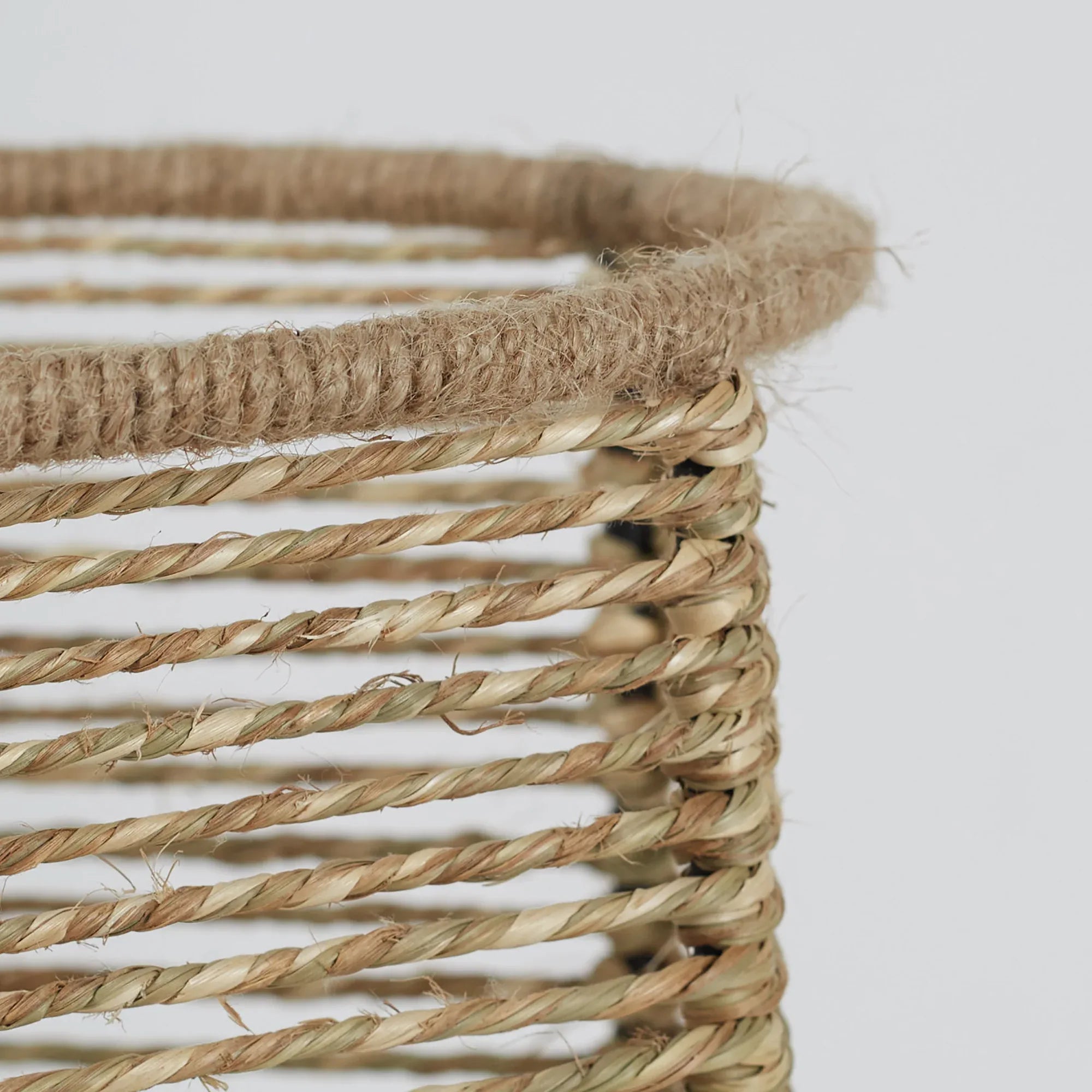 Boho Metal And Natural Fiber Planter Stand 27Cm in Brown Colour - HomeTown