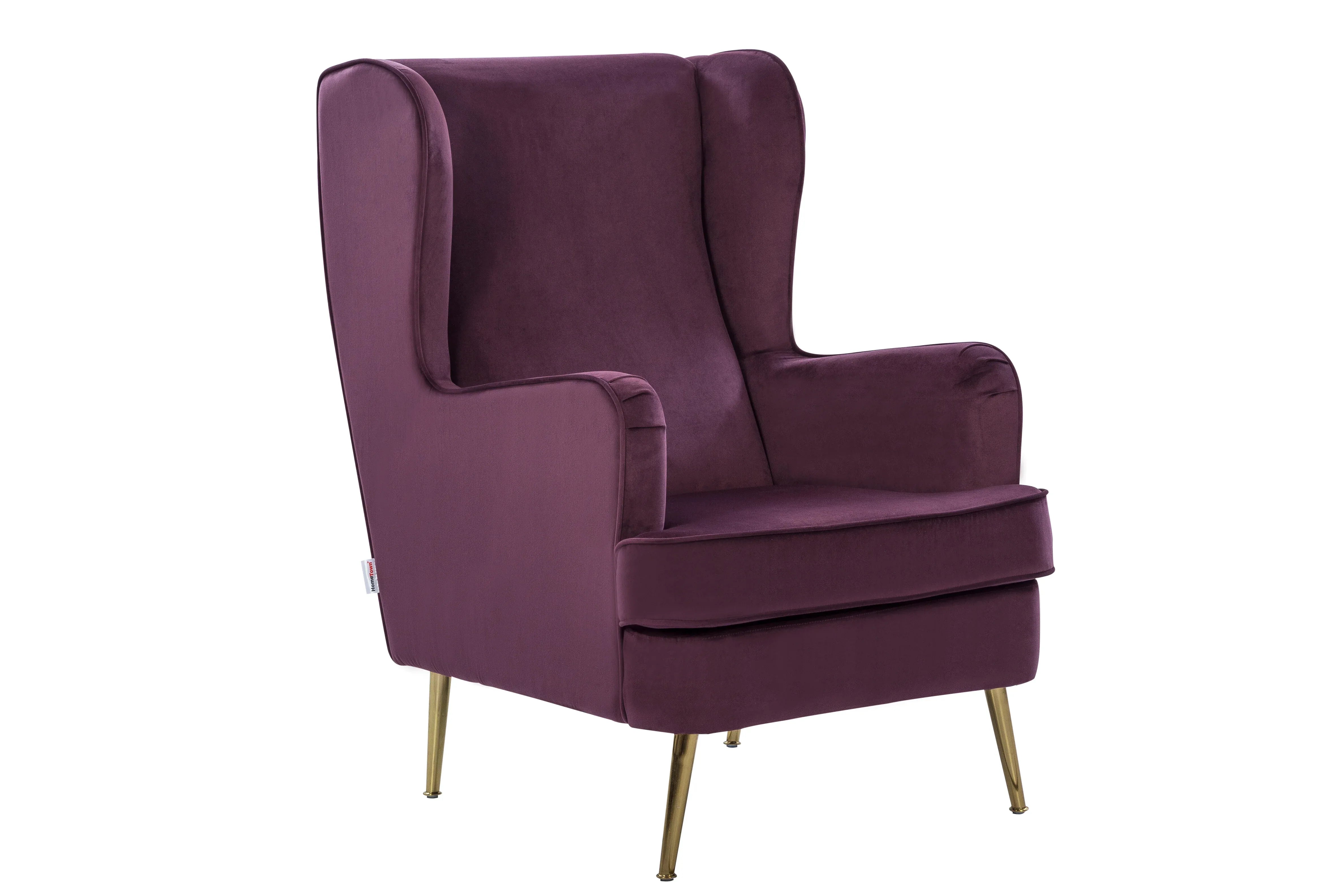 Charm Velvet Arm Chair in Wine Colour - HomeTown
