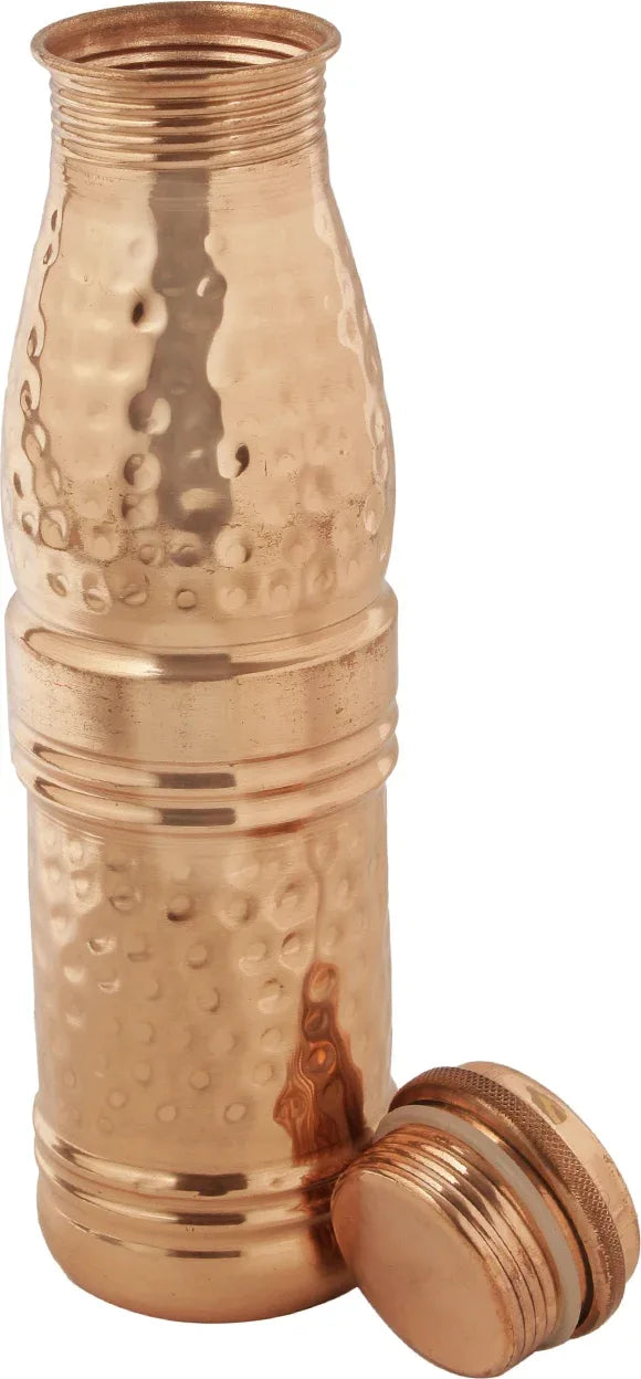 Copper Drinking Bottle in Brown Colour by Living Essence dimensions