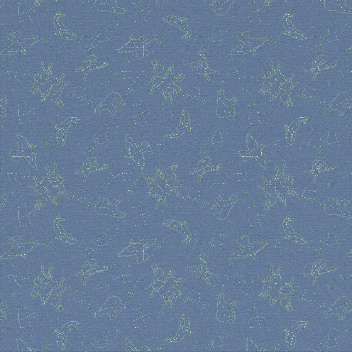Constellation Glow Bamboo Cotton Queen Fitted Bedsheet in Blue Colour - HomeTown