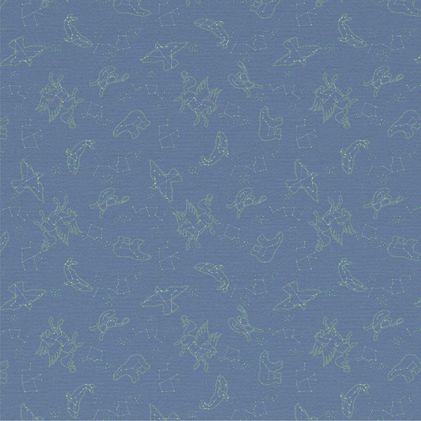 Constellation Glow Bamboo Cotton Queen Fitted Bedsheet in Blue Colour dimensions