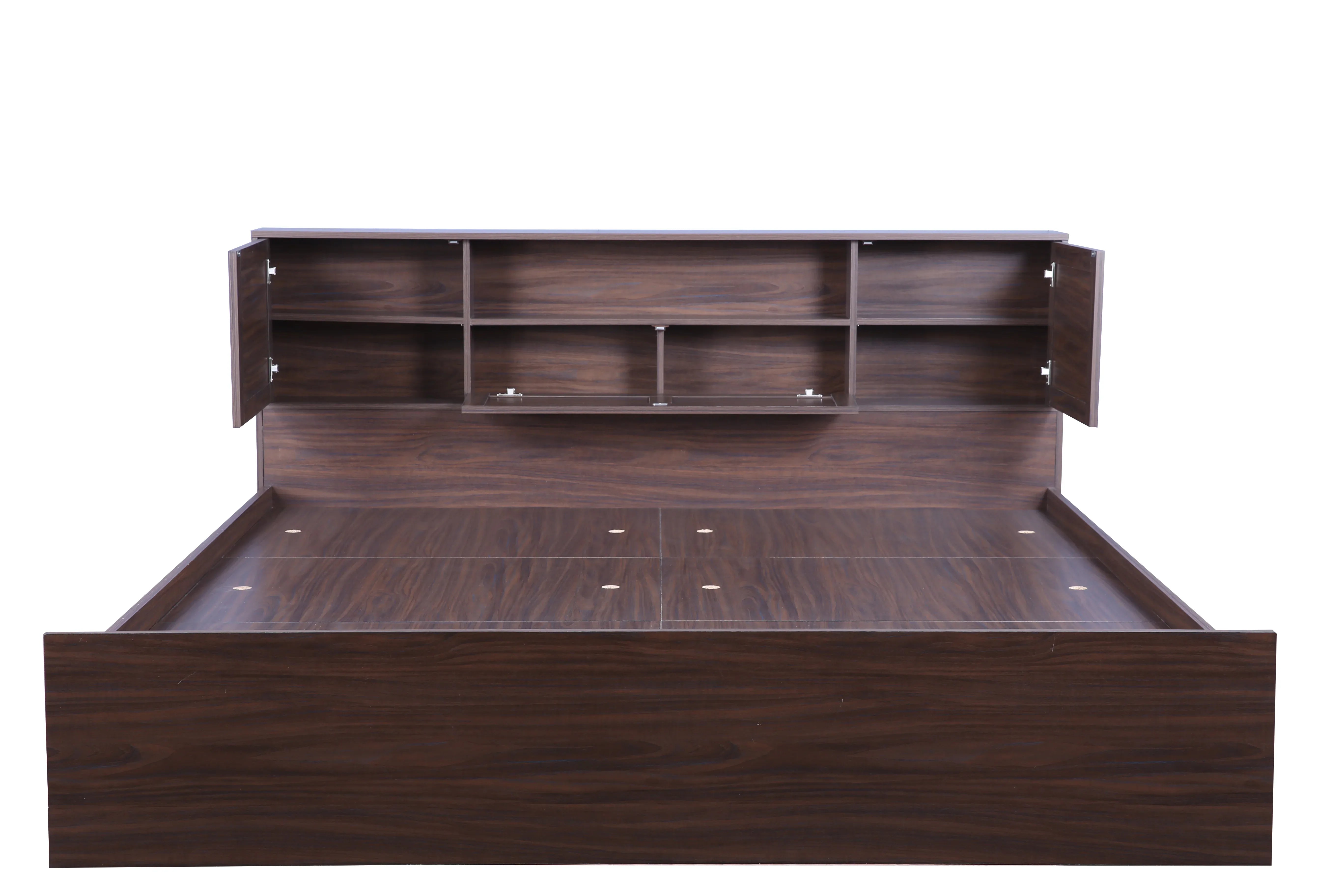 Bolton Queen bed with Box storage in Walnut Colour - HomeTown