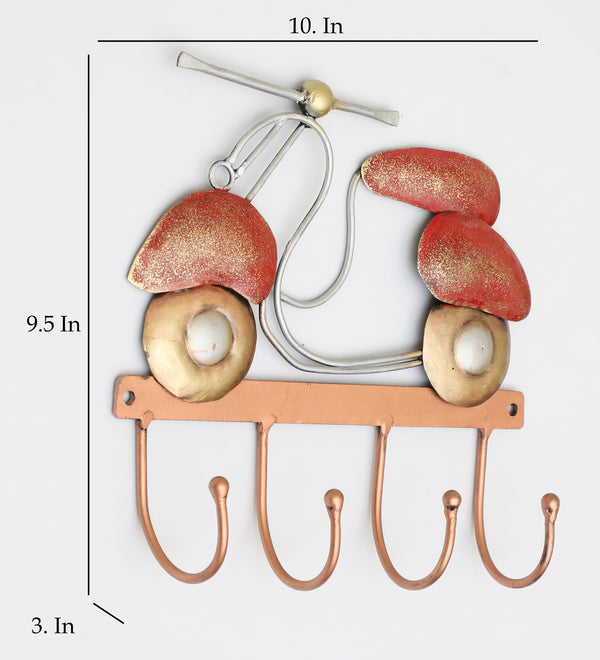 Vedas Victor Scooter Decorative Metal Wall Hooks - Quirky Home Décor dimensions