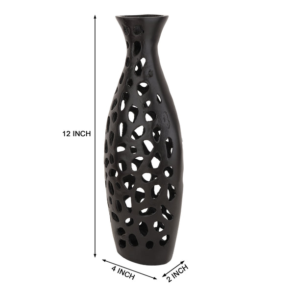 De Massion Sophia Floral Vase Large in Black dimensions