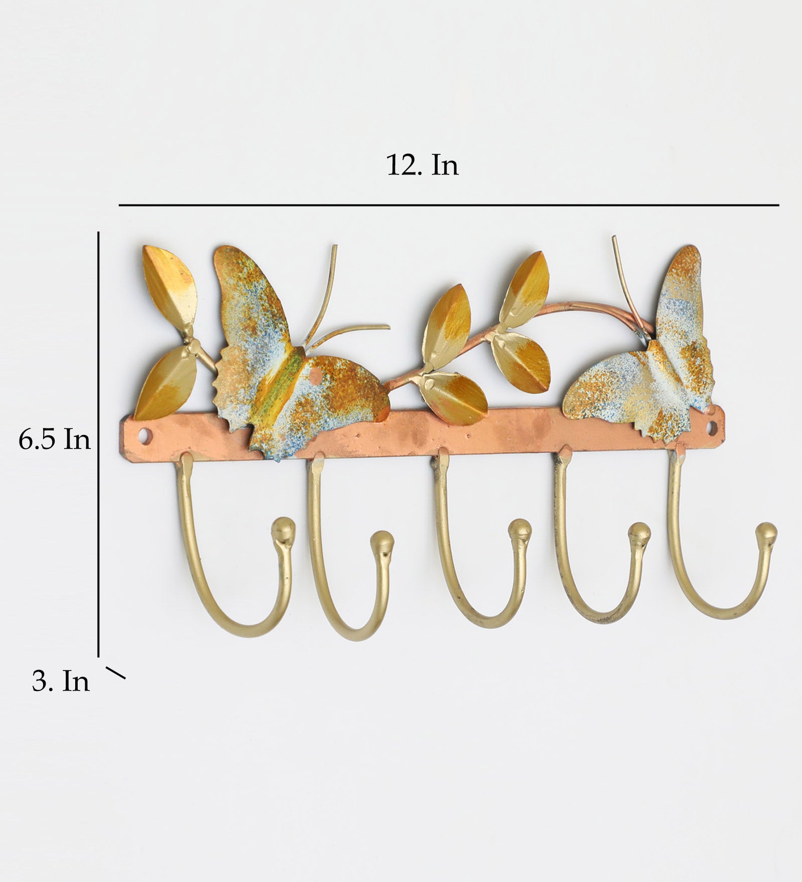 Vedas Two Butterfly Decorative metal Wall Hooks