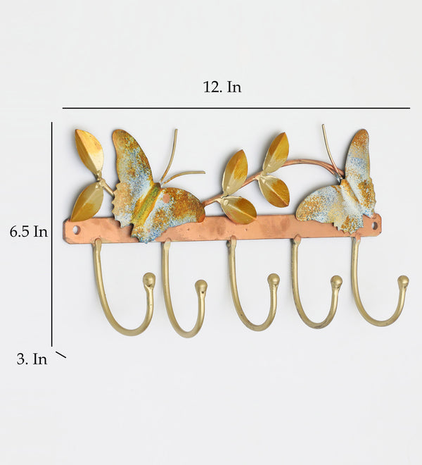 Vedas 2 Butterfly Decorative Metal Wall Hooks - Home Decor & Storage dimensions