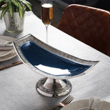 De Massion Versace Design Platter in Blue Enamle & Gold Finish