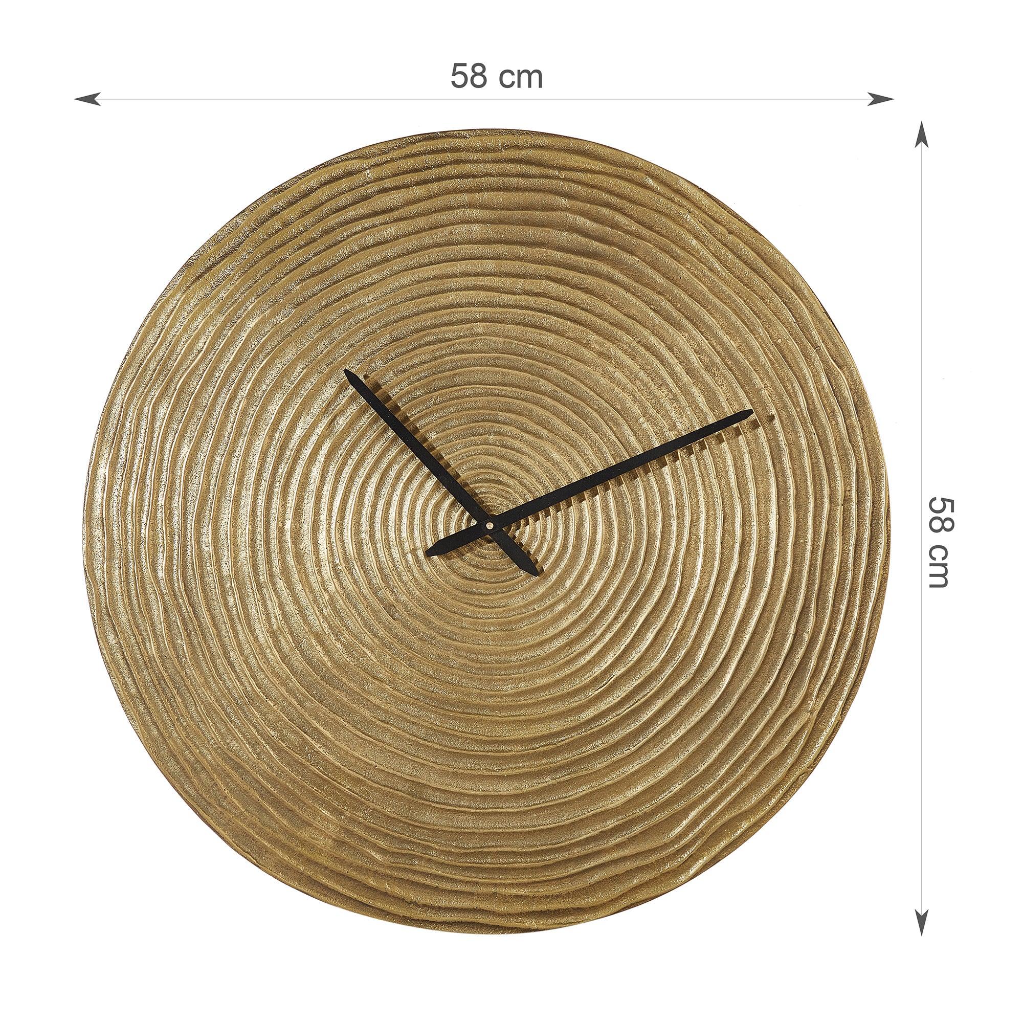 Magna Metal Clocks 58 Cm in Antique Gold Colour - HomeTown