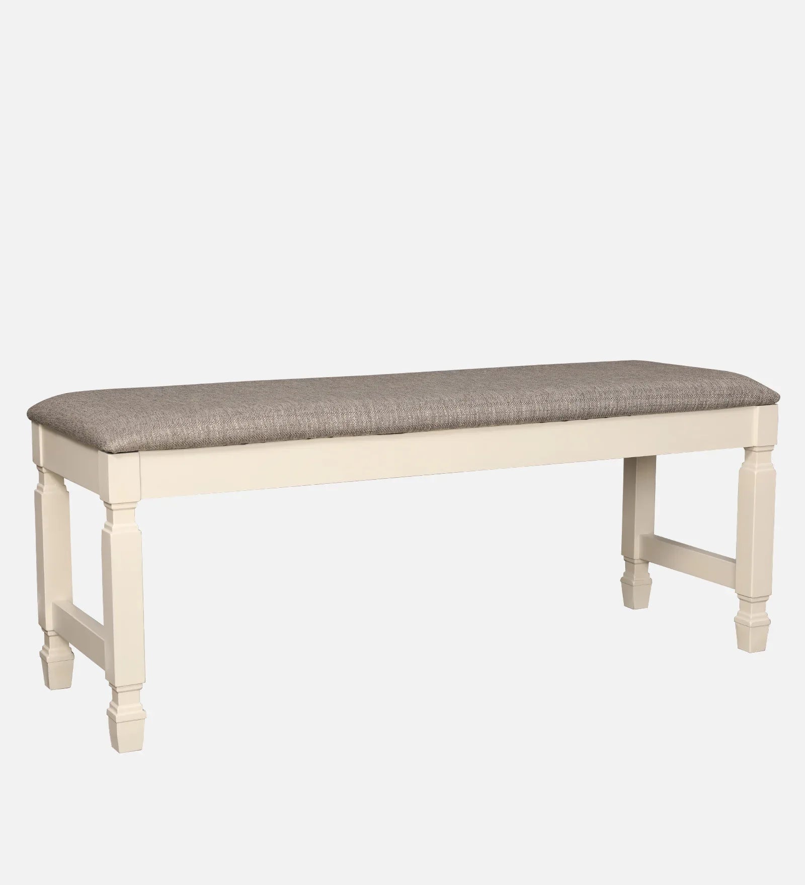Wisp Rubber Wood Dining Bench in Antique White Colour - HomeTown