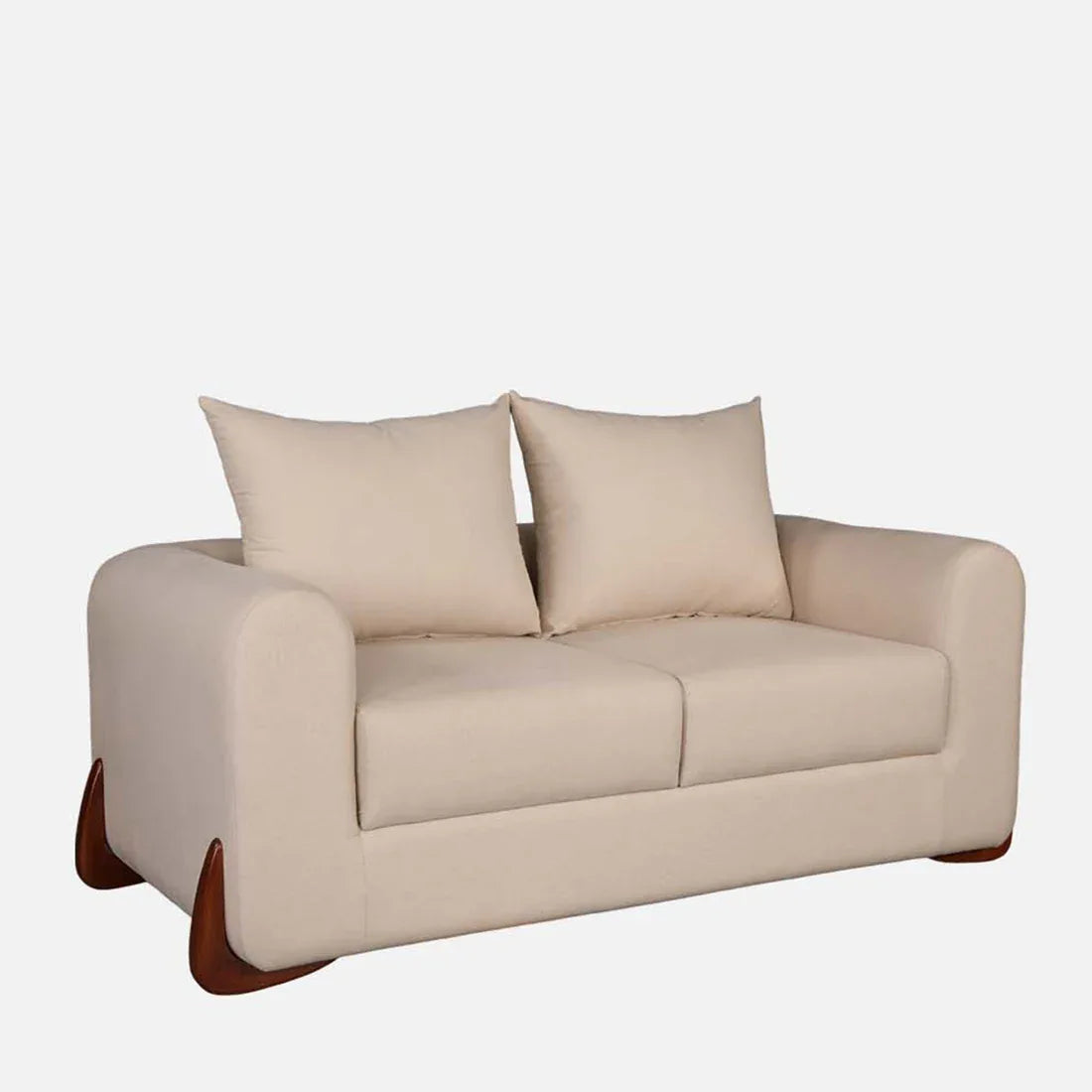 Bodhi Fabric Two Seater Sofa in Beige Colour - HomeTown