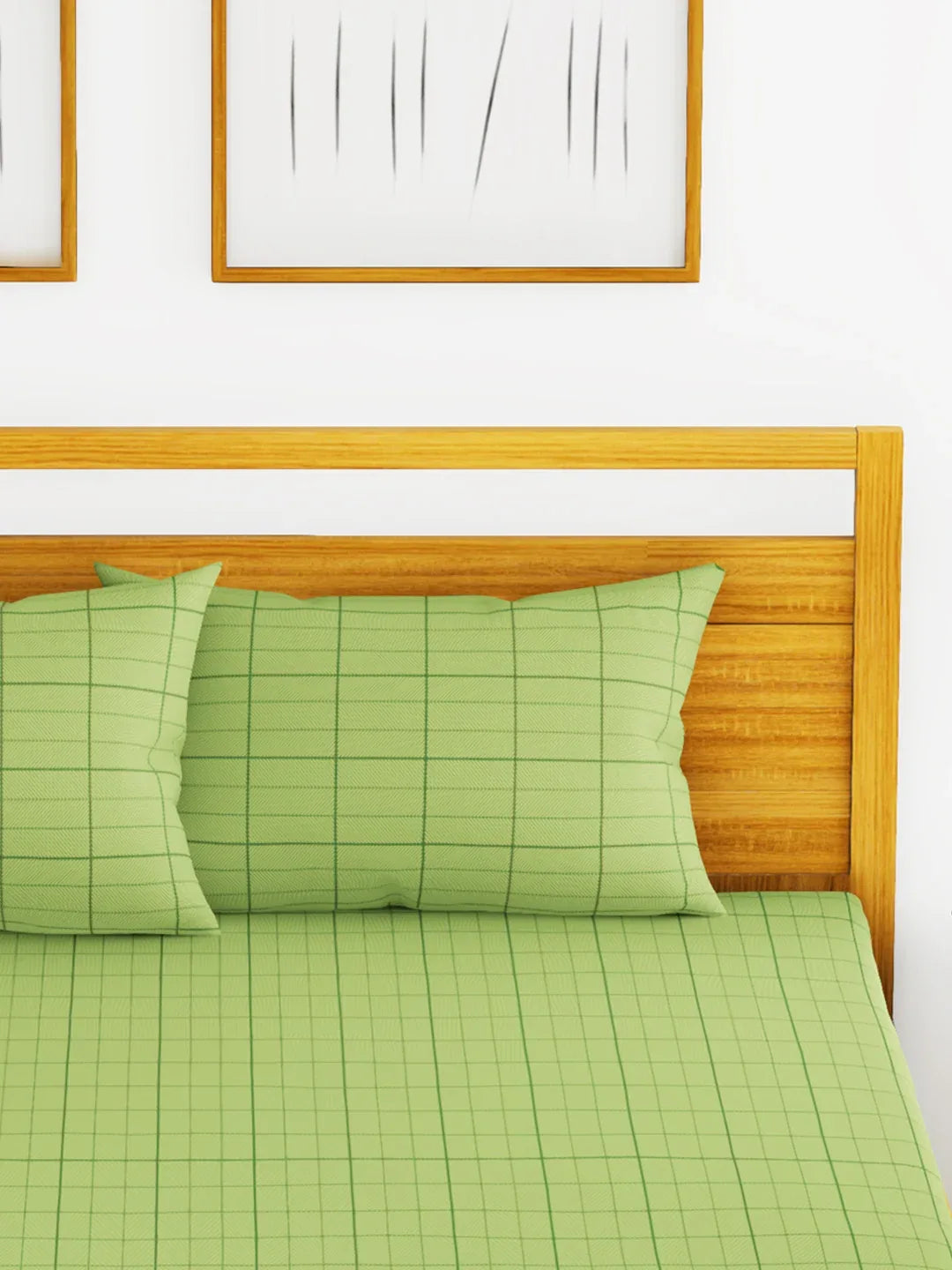 Mt Fit Cotton King Fitted Bedsheet 274X274 CM in Olive Colour - HomeTown