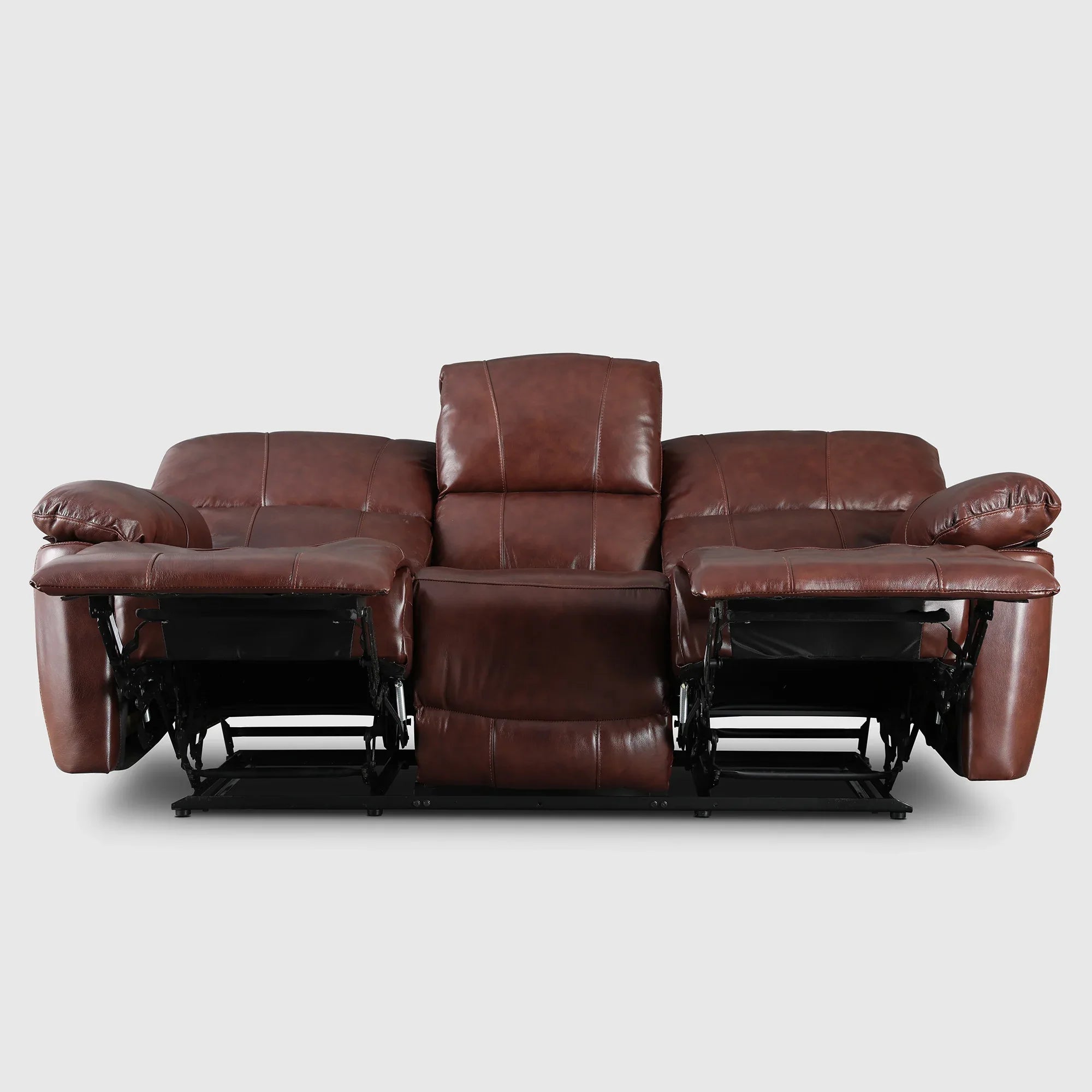 Charles Half Leather Three Seater Recliner - HomeTown