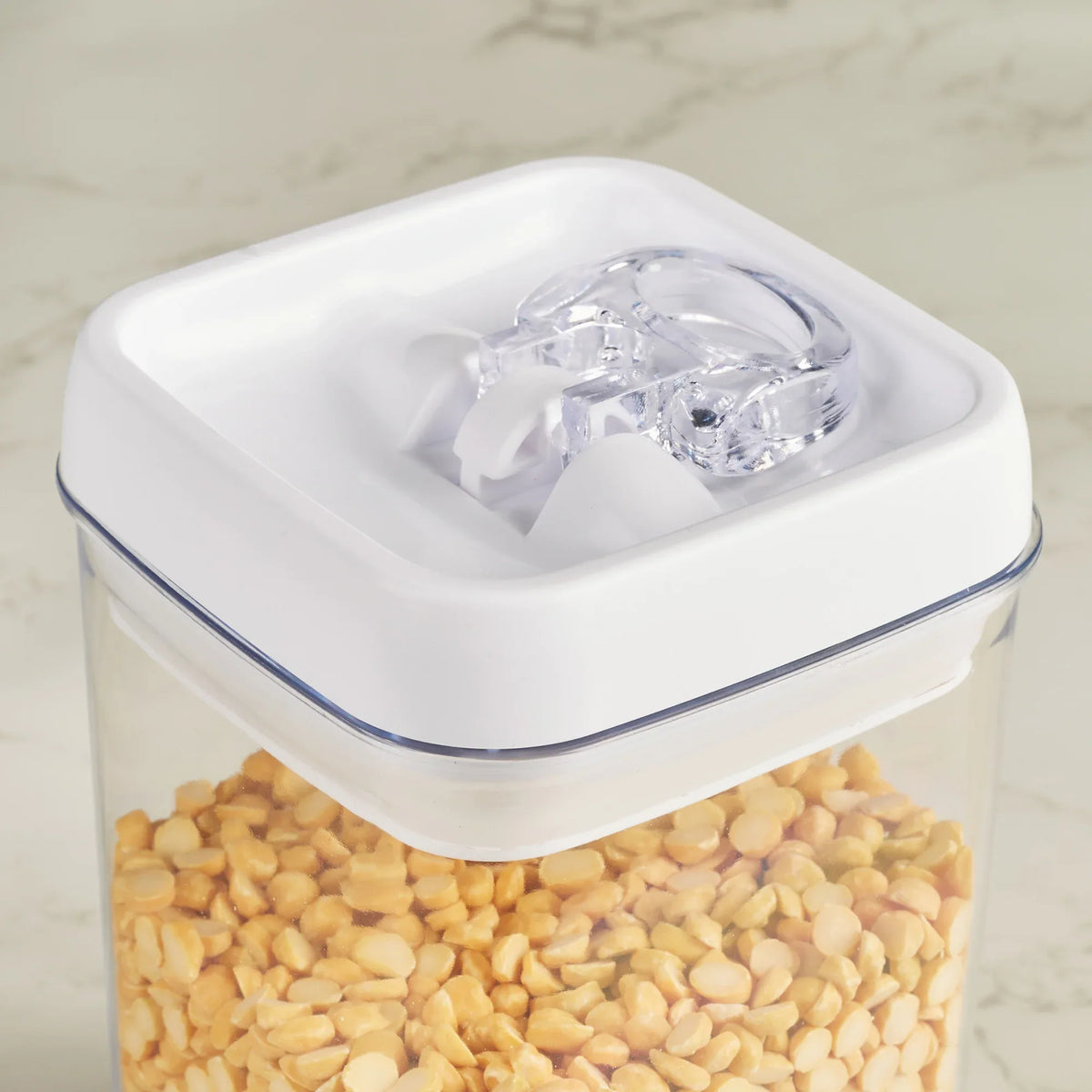 Robusto BPA Free Easy Lock Square Container 800ml in Transparent & White Colour - HomeTown