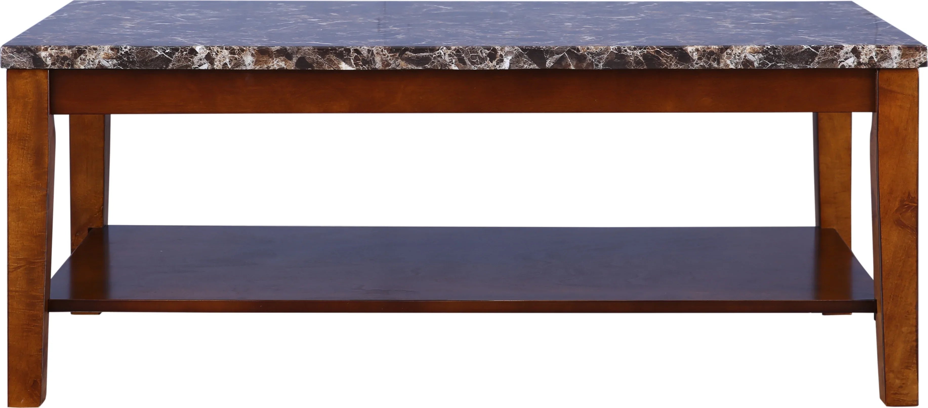 Eden Marble Finish Top Center Table in Brown Colour - HomeTown