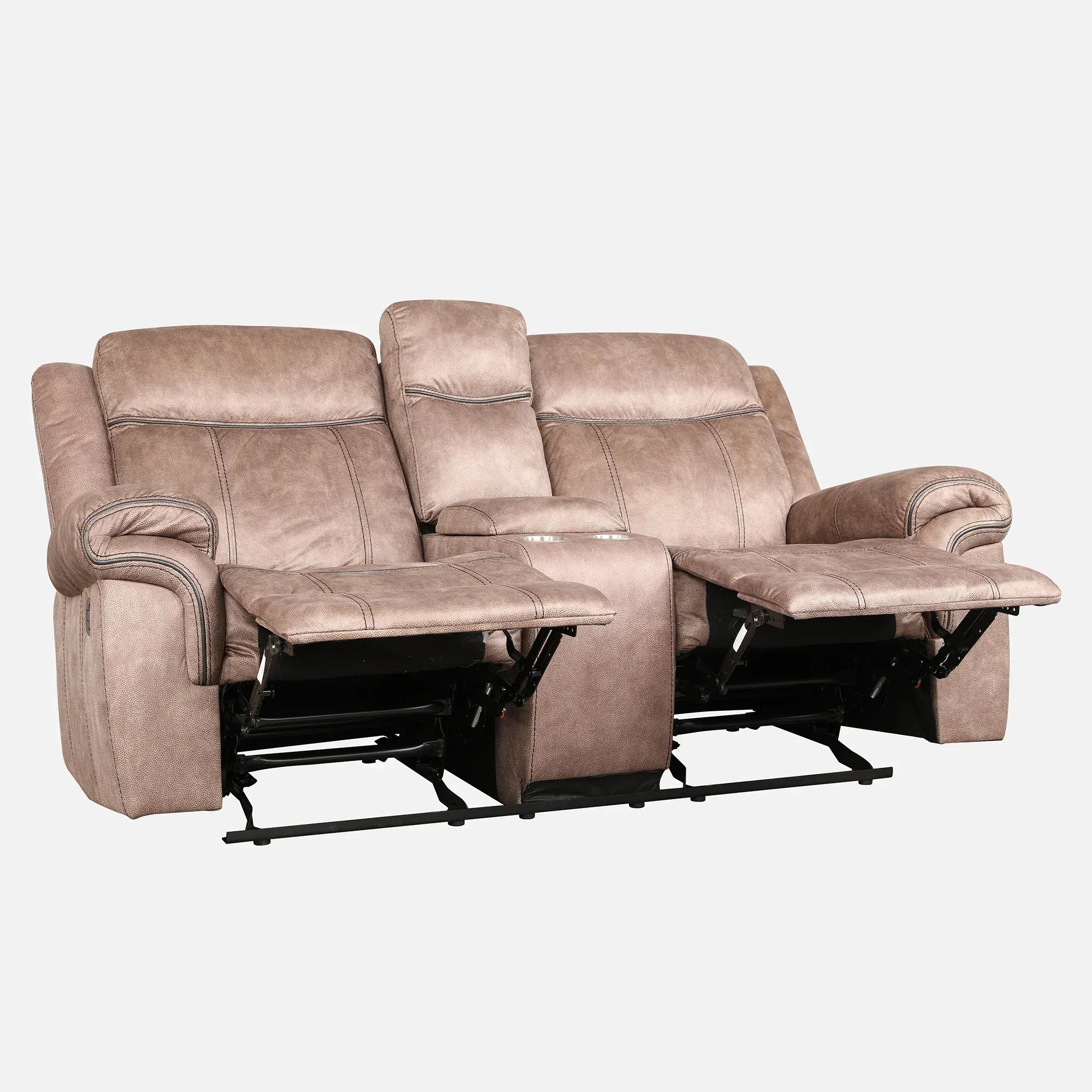 Enfield Fabric Rocker Recliner Sofa in Brown Colour