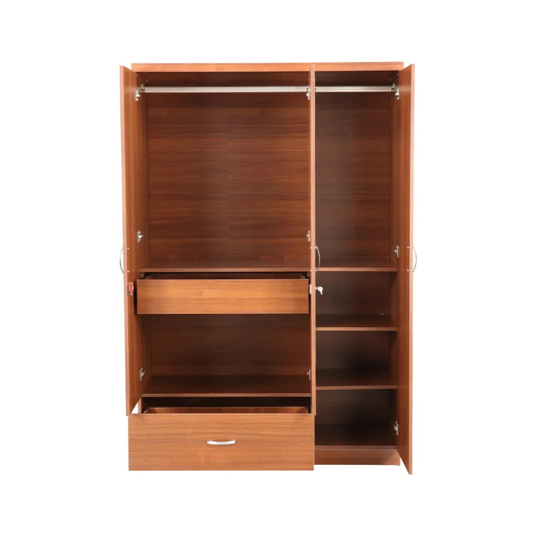 Ultima 3 door wardrobe in Walnut Finish - HomeTown