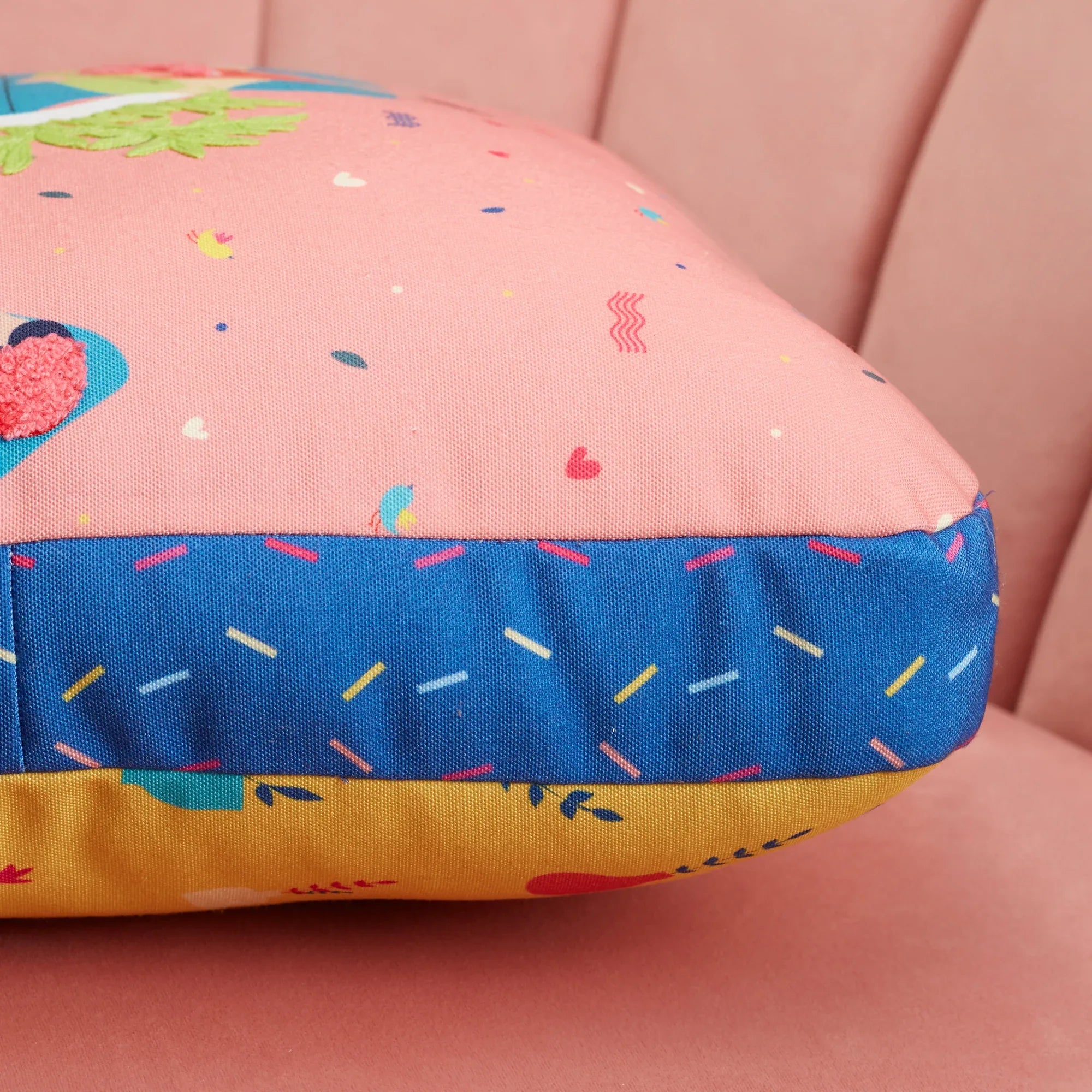 Good Life Reversible GupShup Digital Printed Shaped Cushion 40x40 Cm in Yellow Colour - HomeTown