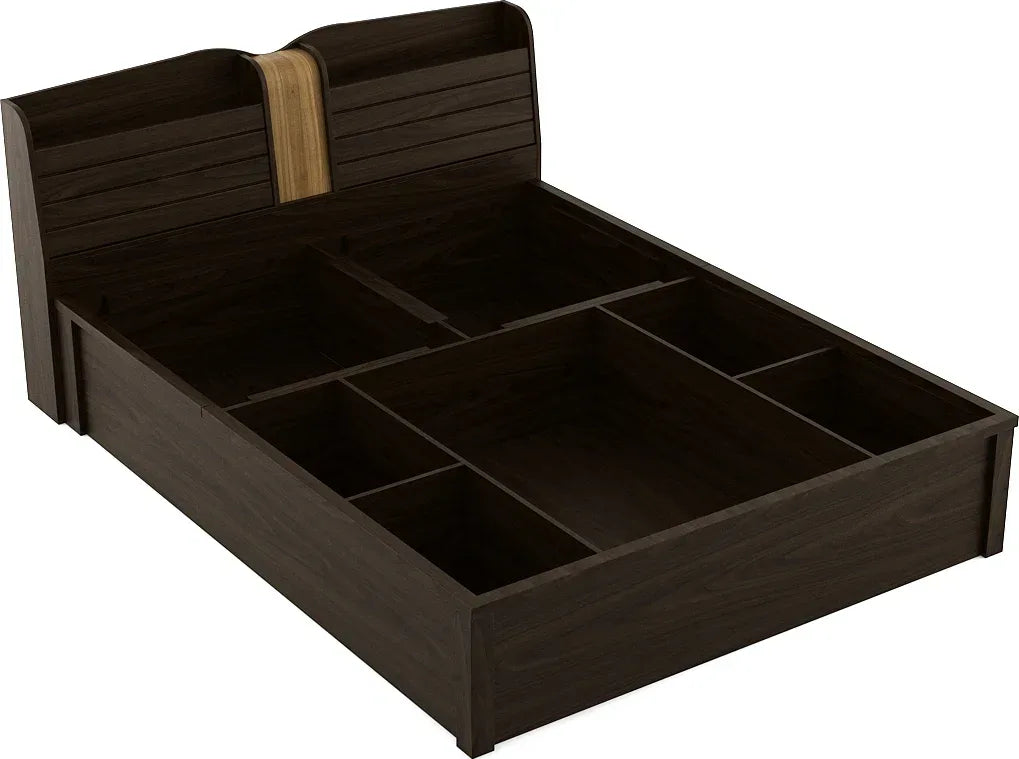 Magnum Engineered Wood Bed with Storage in Urban Walnut Colour - HomeTown