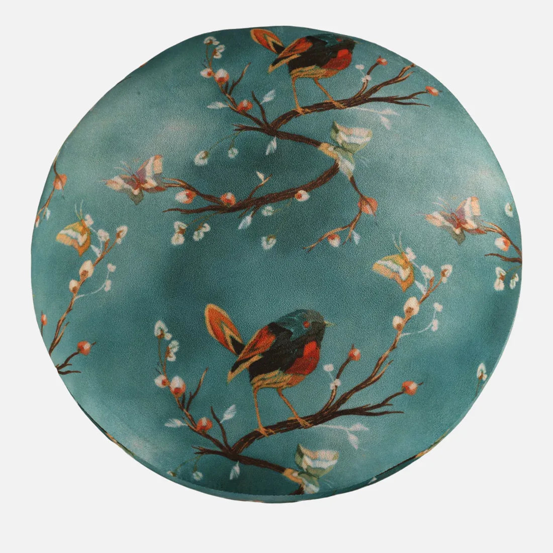 Ordhid Fabric Ottomans in Printed Blue Colour - HomeTown